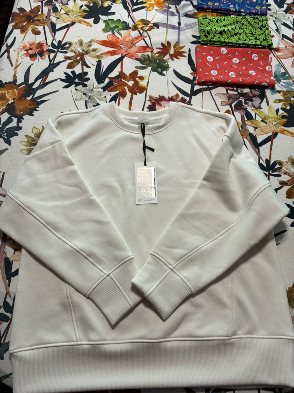 NWT Calia Crewneck Scuba Fleece Sweatshirt - Cream